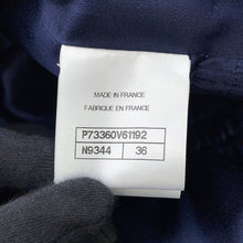 将图像加载到图库查看器中,CHANEL Tweed long coat Size 36 NavyP73360 Wool 70% Acryl17% Viscose6%Cotton6% Polyamide1%