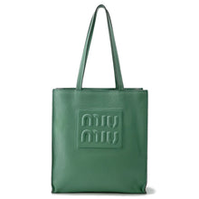 Load image into Gallery viewer, MIUMIU Madras 2-way tote bag Green5BG264 Leather