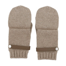 Load image into Gallery viewer, HERMES Baltimore Serie Button 2-Way Knit Gloves Size S Etoupe Cashmere100% Deer Leather