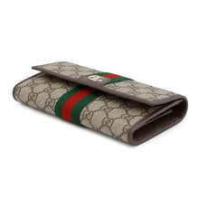 将图像加载到图库查看器中,GUCCI GG Supreme Ophidia Continental Wallet Beige/Brown838485 PVC/Leather