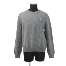 将图像加载到图库查看器中,CELINE Triomphe Knit Sweater Size XL Gray/Off-white2AC85048T Wool 90% Cashmere10%