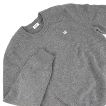 将图像加载到图库查看器中,CELINE Triomphe Knit Sweater Size XL Gray/Off-white2AC85048T Wool 90% Cashmere10%