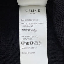 Load image into Gallery viewer, CELINE Triomphe crew neck sweater Size L Black2AH80322U Wool 100%
