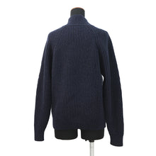 Load image into Gallery viewer, HERMES Horse Ribbon Twill High-Neck Knit Size 34 Navy Silk100% Cashmere99% Nylon1%