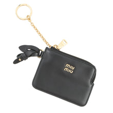 Load image into Gallery viewer, MIUMIU Coin purse with key ring Black5TL508 Leather