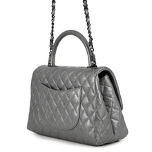 将图像加载到图库查看器中,CHANEL Matelasse Coco Handle 2-Way Handbag Gray MetallicA92991 Vintage Calf Leather Size 29