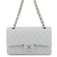 Load image into Gallery viewer, CHANEL Matelasse W Flap ChainShoulder Bag Light BlueA01112 Caviar Leather Size 25