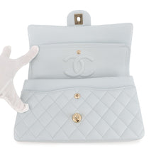Load image into Gallery viewer, CHANEL Matelasse W Flap ChainShoulder Bag Light BlueA01112 Caviar Leather Size 25