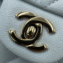 将图像加载到图库查看器中,CHANEL Matelasse W Flap ChainShoulder Bag Light BlueA01112 Caviar Leather Size 25