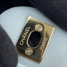 Load image into Gallery viewer, CHANEL Matelasse W Flap ChainShoulder Bag Light BlueA01112 Caviar Leather Size 25