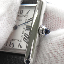 将图像加载到图库查看器中,CARTIER Tank mast SM H29.5mm×W22mm Stainless Steel Leather Silver DialWSTA0042