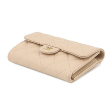 将图像加载到图库查看器中,CHANEL Matelasse Medium Wallet BeigeAP0232 Caviar Leather