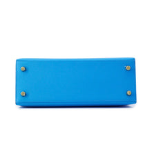 将图像加载到图库查看器中,HERMES Kelly Sellier Blue Frida Epsom Size 25