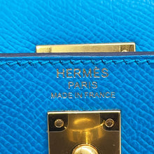 将图像加载到图库查看器中,HERMES Kelly Sellier Blue Frida Epsom Size 25