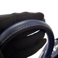 将图像加载到图库查看器中,HERMES HAUT A COURROIES Blue Nuit Togo Leather Toile Military Size 40