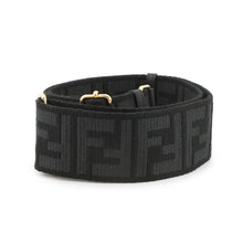 Load image into Gallery viewer, FENDI FF logo strap Black Canvas Leather