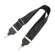 Load image into Gallery viewer, FENDI FF logo strap Black Canvas Leather