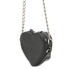 Load image into Gallery viewer, BALENCIAGA Lucagol Heart ChainShoulder Bag Black722781 Leather