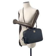 将图像加载到图库查看器中,CHANEL Matelasse Bowling 2WAY Handbag Black Calf Leather