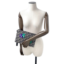 Load image into Gallery viewer, Dior Kenny Scharf Collaboration Oblique Clutch Bag Black/Beige Jacquard canvas