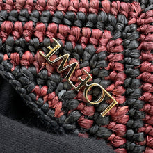 Load image into Gallery viewer, LOEWE Paula Ibiza Puzzle Fold Tote Burgundy/Pink/Beige/BlackA779G50X37 Raffia Leather Size Medium