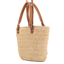 Load image into Gallery viewer, BALENCIAGA Le City Basket 2WAY Tote Bag Natural/Camel828888 Raffia Lambskin Size Medium