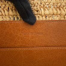 Load image into Gallery viewer, BALENCIAGA Le City Basket 2WAY Tote Bag Natural/Camel828888 Raffia Lambskin Size Medium