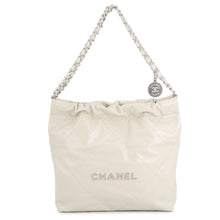 将图像加载到图库查看器中,CHANEL CHANEL22 CHANEL22 Handbag Light GrayAS3260 Shiny Calf Leather Size Small