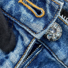 将图像加载到图库查看器中,CHANEL CC Logo Washed Denim Pants Size 38 BlueP76791 Cotton100%