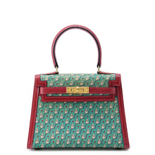 将图像加载到图库查看器中,HERMES Mini Kelly Owl Green/Rouge H Silk Box Calf Leather Size 20