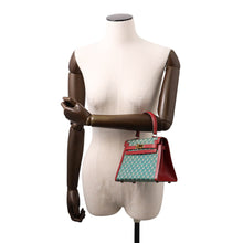 将图像加载到图库查看器中,HERMES Mini Kelly Owl Green/Rouge H Silk Box Calf Leather Size 20