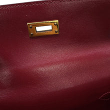 将图像加载到图库查看器中,HERMES Mini Kelly Owl Green/Rouge H Silk Box Calf Leather Size 20