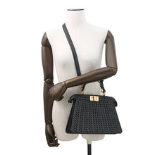 将图像加载到图库查看器中,FENDI Peekaboo ISeeU Braided Black8BN327 Leather Size Small