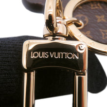 将图像加载到图库查看器中,LOUIS VUITTON Porte Cles LV Panda Noir/White/PinkM00993 Monogram Leather Gold Plated Rhinestone