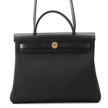 将图像加载到图库查看器中,HERMES Herbag zip Black Toile Military Vache Hunter Leather Size PM