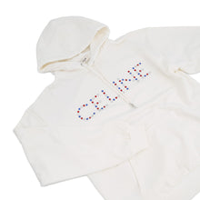 Load image into Gallery viewer, CELINE CELINE logo hoodie in Rhinestone Size S White2Y89B670Q Cotton100% Rhinestone