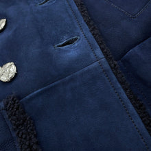 Load image into Gallery viewer, CHANEL Mouton Sailor Half Coat Size 36 NavyP59085 ShearlingLambskin