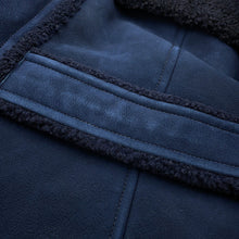 Load image into Gallery viewer, CHANEL Mouton Sailor Half Coat Size 36 NavyP59085 ShearlingLambskin