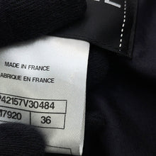 Load image into Gallery viewer, CHANEL Tweed Soutien Collar Coat Size 36 Navy/MulticolorP42157 Wool 36% Cotton31% Acryl26% Nylon7%