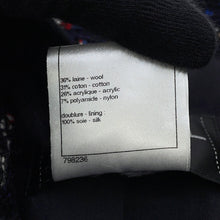 Load image into Gallery viewer, CHANEL Tweed Soutien Collar Coat Size 36 Navy/MulticolorP42157 Wool 36% Cotton31% Acryl26% Nylon7%