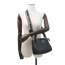 将图像加载到图库查看器中,PRADA Vitello Dino 2WAY Handbag Black1BC145 Leather Size Small
