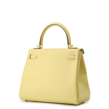 将图像加载到图库查看器中,HERMES Kelly Retourne sewing Jaune Poussin Swift Leather Size 25