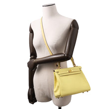 将图像加载到图库查看器中,HERMES Kelly Retourne sewing Jaune Poussin Swift Leather Size 25