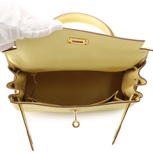将图像加载到图库查看器中,HERMES Kelly Retourne sewing Jaune Poussin Swift Leather Size 25