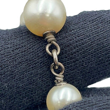 Load image into Gallery viewer, CHANEL CC Logo Long Necklace SilverA36121 Metal Faux Pearl Rhinestone