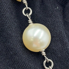 Load image into Gallery viewer, CHANEL CC Logo Long Necklace SilverA36121 Metal Faux Pearl Rhinestone