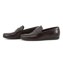 Load image into Gallery viewer, PRADA Brushed Leather Square Toe Loafers Brown2DE075 Leather Size 5