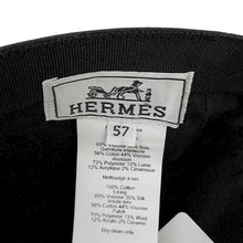 将图像加载到图库查看器中,HERMES Davis H.Sellier Cap Size 57 BlackH232030N Cotton100%