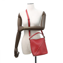 Load image into Gallery viewer, Valentino Garavani Padlock Studded Whispy Bucket Shoulder Bag Red5W2B0Q00PIY Leather