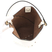 将图像加载到图库查看器中,RED VALENTINO Padlock Studded Whispy Bucket Shoulder Bag White5W2B0Q00PIY Leather
